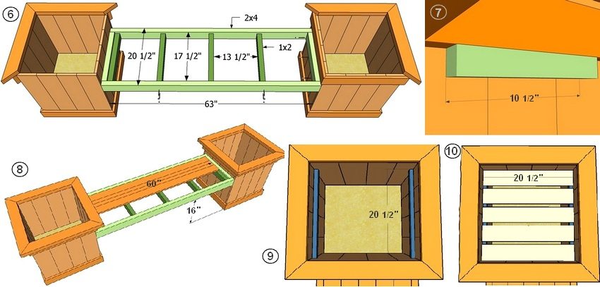 Закріплювати сидіння рекомендується металевими куточками, фіксуються до бетону із застосуванням дюбелів, а до деревини за допомогою наскрізних болтів або саморізів